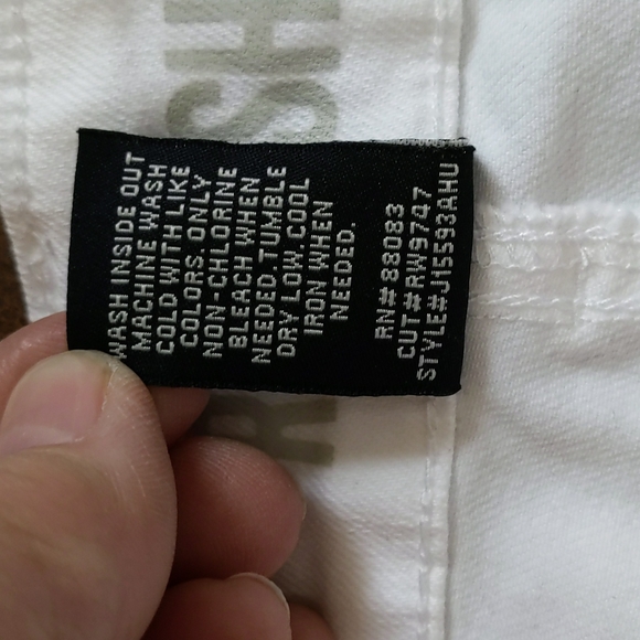 NEW Rewash Mid-Rise Midi Cuffed Shorts 1/25 White - Picture 9 of 16